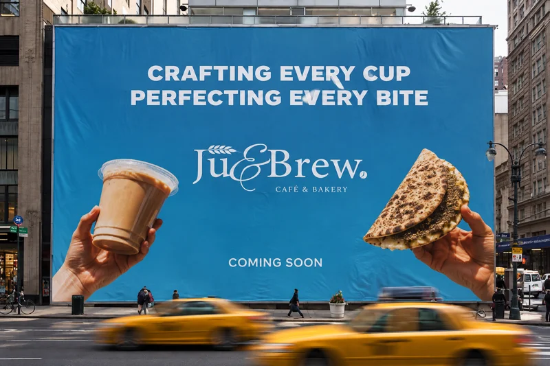 Ju&Brew — Café Billboard — Creative Ad Design